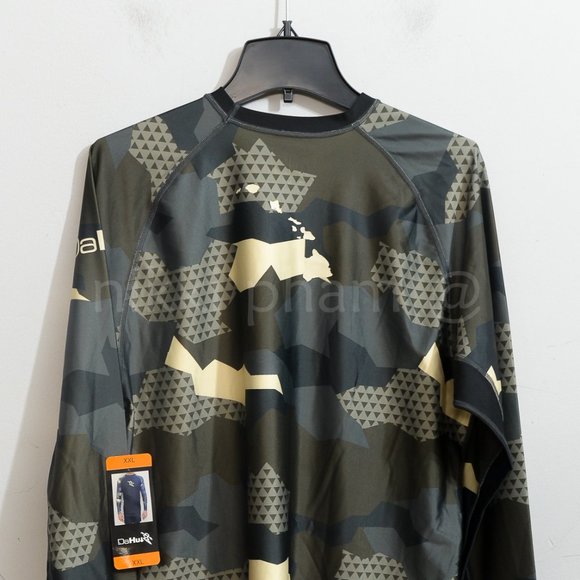 NWT Da Hui Mens Long Sleeve Rash Guard IN BLACK/ GREEN - Picture 4 of 4